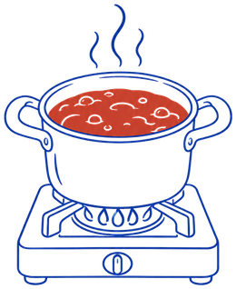 A pot of sauce