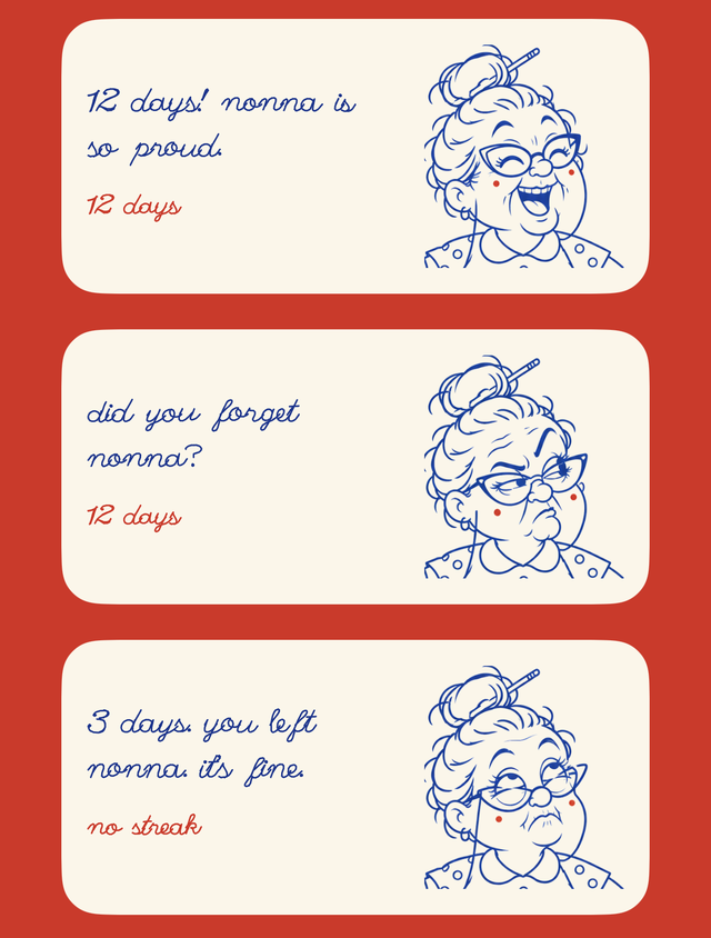 Nonna home screen widgets, from proud to furious